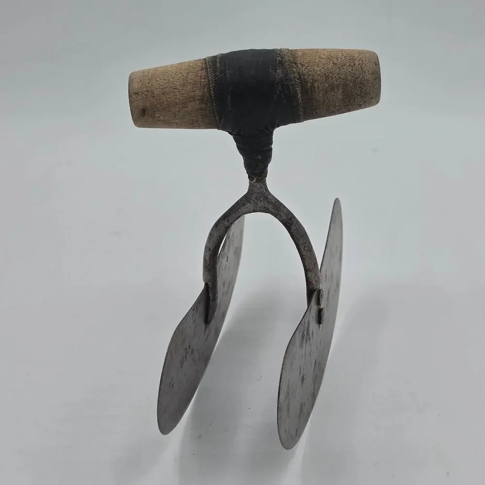 Antique Double Blade Rocking Food Chopper Mezzaluna Primitive Kitchen Tool 8